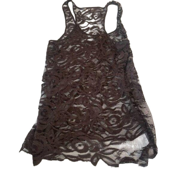 BB Dakota Black Sheer Lace Medium dressy Shirt​​ - Picture 4 of 5